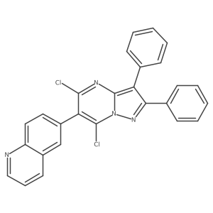 6-(5,7-Dichloro-2,3-diphenylpyrazolo[1,5-a]pyrimidin-6-yl)quinoline结构式