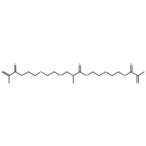 2-Propenethioic acid, 2-methyl-, S,S'-(8-methyl-7-oxo-3,6,10,13-tetrathiapentadecane-1,15-diyl) ester Structure