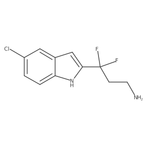 3-(5-chloro-1H-indol-2-yl)-3,3-difluoropropan-1-amine结构式