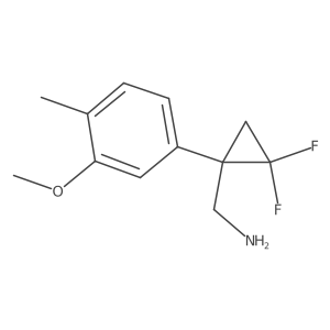 [2,2-Difluoro-1-(3-methoxy-4-methylphenyl)cyclopropyl]methanamine Structure