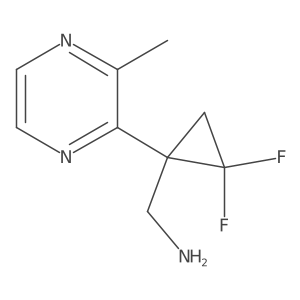 [2,2-Difluoro-1-(3-methylpyrazin-2-yl)cyclopropyl]methanamine Structure