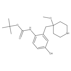 tert-butyl N-{4-hydroxy-2-[(4-methoxypiperidin-4-yl)methyl]phenyl}carbamate Structure