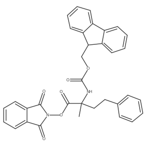 1,3-dioxo-2,3-dihydro-1H-isoindol-2-yl 2-({[(9H-fluoren-9-yl)methoxy]carbonyl}amino)-2-methyl-4-phenylbutanoate Structure