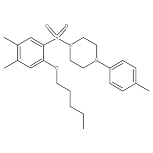 1-[4,5-Dimethyl-2-(pentyloxy)benzenesulfonyl]-4-(4-methylphenyl)piperazine结构式