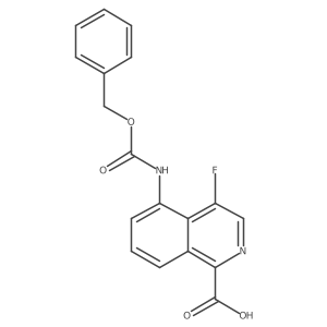 4-Fluoro-5-(phenylmethoxycarbonylamino)isoquinoline-1-carboxylic acid结构式