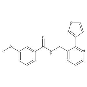 3-methoxy-N-((3-(thiophen-3-yl)pyrazin-2-yl)methyl)benzamide Structure
