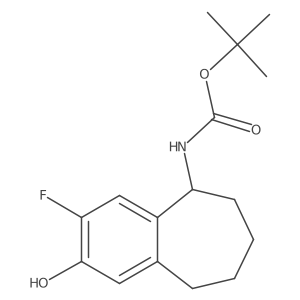 tert-Butyl (R)-(3-fluoro-2-hydroxy-6,7,8,9-tetrahydro-5H-benzo[7]annulen-5-yl)carbamate结构式