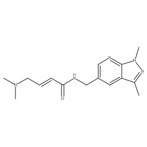 (E)-4-(Dimethylamino)-N-[(1,3-dimethylpyrazolo[3,4-b]pyridin-5-yl)methyl]but-2-enamide结构式