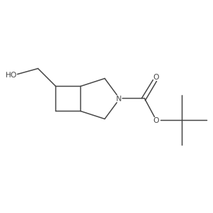 rac-tert-butyl (1R,5R,6S)-6-(hydroxymethyl)-3-azabicyclo[3.2.0]heptane-3-carboxylate结构式