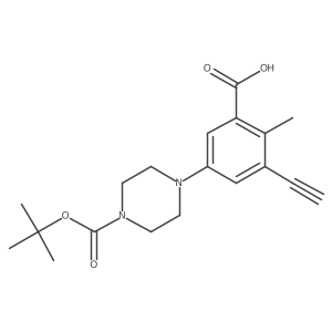 5-{4-[(Tert-butoxy)carbonyl]piperazin-1-yl}-3-ethynyl-2-methylbenzoic acid结构式
