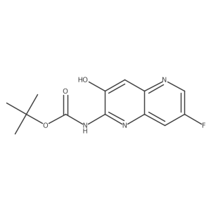 tert-Butyl (7-fluoro-3-hydroxy-1,5-naphthyridin-2-yl)carbamate结构式