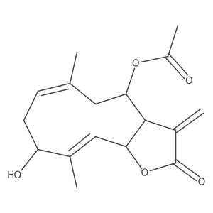 (3aR,4S,6E,9R,10E,11aR)-4-(Acetyloxy)-3a,4,5,8,9,11a-hexahydro-9-hydroxy-6,10-dimethyl-3-methylenecyclodeca[b]furan-2(3H)-one Structure