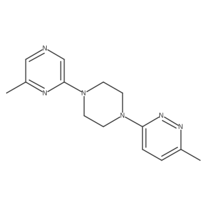 2-Methyl-6-[4-(6-methylpyridazin-3-yl)piperazin-1-yl]pyrazine结构式
