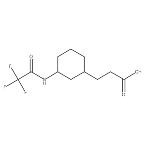 rac-3-[(1R,3R)-3-(2,2,2-trifluoroacetamido)cyclohexyl]propanoic acid结构式