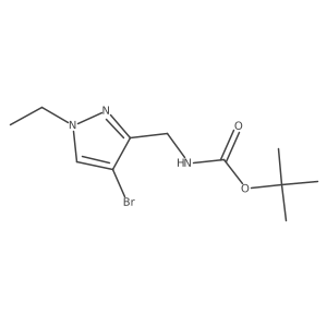 tert-butyl N-[(4-bromo-1-ethyl-1H-pyrazol-3-yl)methyl]carbamate Structure