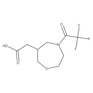 2-[4-(2,2,2-Trifluoroacetyl)-1,4-oxazepan-6-yl]acetic acid结构式