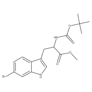 (S)-methyl 3-(6-bromo-1H-indol-3-yl)-2-((tert-butoxycarbonyl)amino)propanoate结构式
