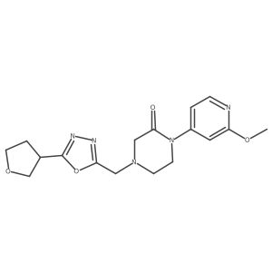 1-(2-Methoxypyridin-4-yl)-4-{[5-(oxolan-3-yl)-1,3,4-oxadiazol-2-yl]methyl}piperazin-2-one Structure