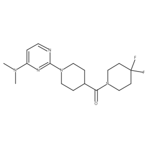 2-[4-(4,4-difluoropiperidine-1-carbonyl)piperidin-1-yl]-N,N-dimethylpyrimidin-4-amine Structure