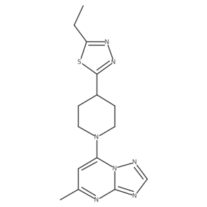 4-(5-Ethyl-1,3,4-thiadiazol-2-yl)-1-{5-methyl-[1,2,4]triazolo[1,5-a]pyrimidin-7-yl}piperidine Structure