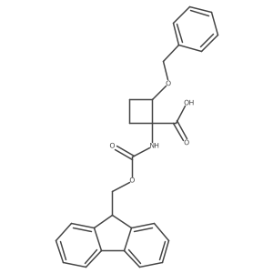 2-(benzyloxy)-1-({[(9H-fluoren-9-yl)methoxy]carbonyl}amino)cyclobutane-1-carboxylic acid Structure