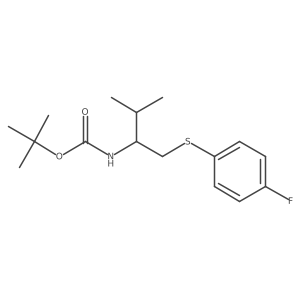 Carbamic acid, [(1S)-1-[[(4-fluorophenyl)thio]methyl]-2-methylpropyl]-, 1,1-dimethylethyl ester Structure