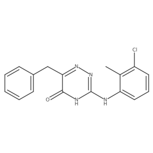 6-benzyl-3-[(3-chloro-2-methylphenyl)amino]-1,2,4-triazin-5(4H)-one结构式