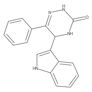 5-(1H-Indol-3-yl)-6-phenyl-4,5-dihydro-1,2,4-triazin-3(2H)-one结构式