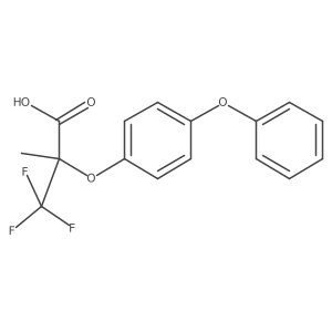 (+/-)-2-(4-Phenoxyphenoxy)-3,3,3-trifluoro-2-methylpropionic acid结构式