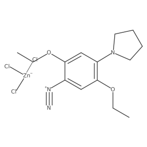 Benzenediazonium, 2,5-diethoxy-4-(1-pyrrolidinyl)-, trichlorozincate(1-) (1:1) Structure