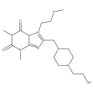 8-[[4-(2-hydroxyethyl)piperazin-1-yl]methyl]-7-(2-methoxyethyl)-1,3-dimethyl-5H-purin-7-ium-2,6-dione Structure