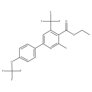 3-Pyridinecarboxylic acid,2-methyl-6-[4-(trifluoromethoxy)phenyl]-4-(trifluoromethyl)-,ethyl ester Structure