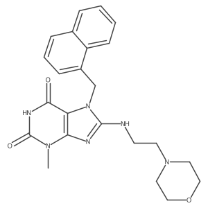 3-methyl-8-((2-morpholinoethyl)amino)-7-(naphthalen-1-ylmethyl)-1H-purine-2,6(3H,7H)-dione结构式