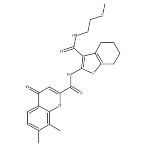 N-{3-[(2-methoxyethyl)carbamoyl]-4,5,6,7-tetrahydro-1-benzothiophen-2-yl}-7,8-dimethyl-4-oxo-4H-chromene-2-carboxamide Structure