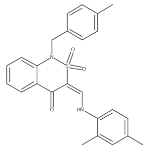 (3E)-3-{[(2,4-dimethylphenyl)amino]methylene}-1-(4-methylbenzyl)-1H-2,1-benzothiazin-4(3H)-one 2,2-dioxide结构式