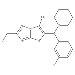5-((3-Bromophenyl)(piperidin-1-yl)methyl)-2-ethylthiazolo[3,2-b][1,2,4]triazol-6-ol Structure