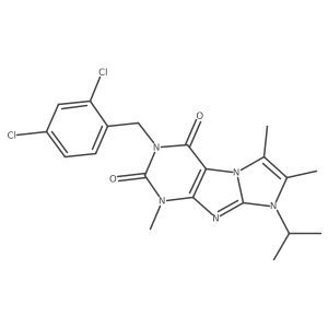 3-(2,4-dichlorobenzyl)-8-isopropyl-1,6,7-trimethyl-1H-imidazo[2,1-f]purine-2,4(3H,8H)-dione Structure