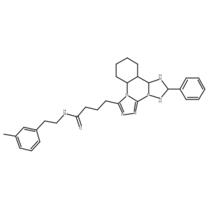 N-[2-(3-methylphenyl)ethyl]-4-{9-phenyl-2,4,5,7,8,10-hexaazatetracyclo[10.4.0.0^{2,6}.0^{7,11}]hexadeca-1(16),3,5,8,10,12,14-heptaen-3-yl}butanamide结构式