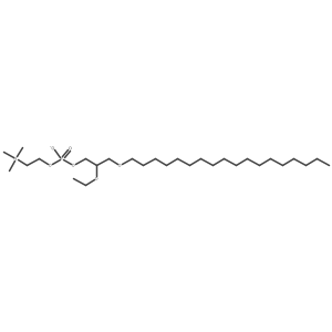 1-o-Octadecyl-2-O-ethylglyceryl-3-phosphorylcholine, (R)-结构式