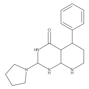 5-phenyl-2-pyrrolidin-1-yl-2,3,4a,5,6,7,8,8a-octahydro-1H-pyrido[2,3-d]pyrimidin-4-one结构式