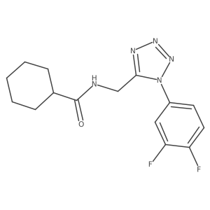N-((1-(3,4-difluorophenyl)-1H-tetrazol-5-yl)methyl)cyclohexanecarboxamide Structure