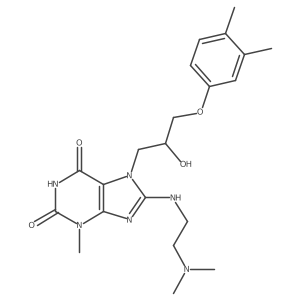 8-((2-(dimethylamino)ethyl)amino)-7-(3-(3,4-dimethylphenoxy)-2-hydroxypropyl)-3-methyl-1H-purine-2,6(3H,7H)-dione结构式