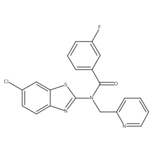 N-(6-chloro-1,3-benzothiazol-2-yl)-3-fluoro-N-[(pyridin-2-yl)methyl]benzamide Structure