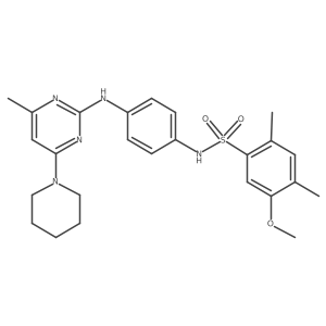 5-methoxy-2,4-dimethyl-N-(4-{[4-methyl-6-(piperidin-1-yl)pyrimidin-2-yl]amino}phenyl)benzene-1-sulfonamide结构式