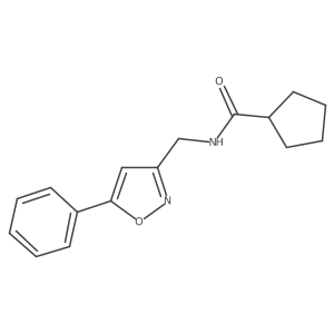 N-((5-phenylisoxazol-3-yl)methyl)cyclopentanecarboxamide结构式