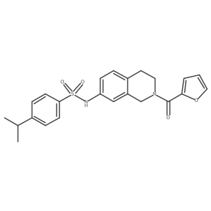 N-(2-(furan-2-carbonyl)-1,2,3,4-tetrahydroisoquinolin-7-yl)-4-isopropylbenzenesulfonamide Structure