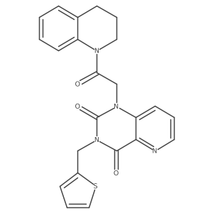 1-(2-(3,4-dihydroquinolin-1(2H)-yl)-2-oxoethyl)-3-(thiophen-2-ylmethyl)pyrido[3,2-d]pyrimidine-2,4(1H,3H)-dione结构式