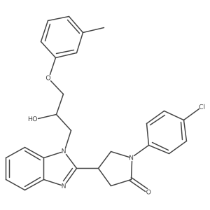1-(4-Chlorophenyl)-4-[1-[2-hydroxy-3-(3-methylphenoxy)propyl]benzimidazol-2-yl]pyrrolidin-2-one Structure