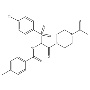 N-{2-(4-acetylpiperazinyl)-1-[(4-chlorophenyl)sulfonyl]-2-oxoethyl}(4-methylph enyl)carboxamide结构式