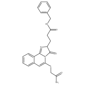 N-benzyl-3-{5-[(carbamoylmethyl)sulfanyl]-3-oxo-2H,3H-imidazo[1,2-c]quinazolin-2-yl}propanamide Structure